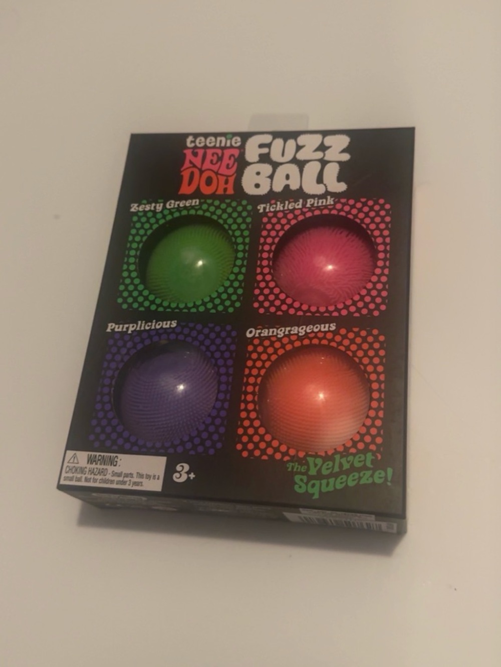 teenie NEE DOH Fuzz Ball - Green, Pink, Purple, Orange Set